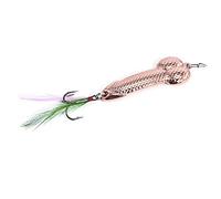 Senmubery 1Pcs Fishing Lures Tackle Hook Dick Spinner Spoon Pike VIB Wobble Tackle Hook(Rose gold 21g)