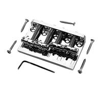 Senmubery 4 String Hardtail Bass Guitar Bridge for Precision Jazz Bass PB JB Style Bass, Chrome