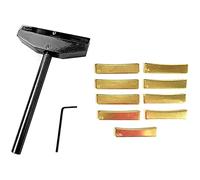 Senmubery Luthier Tools Set Guitar Bass Fret Press Caul Fingerboard Pressing Tool + 9Pcs Brass Radian Fret Inserts with Hex Wrench