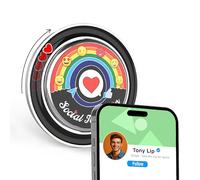Senmure Social Touch Pin Rotating Mood Expression Badge Enamel Pins For Backpacks Tap to Share Your Social Battery & Profile Fashion Brooch for Modern Connection & Self-Expression, Regular Size, Zinc