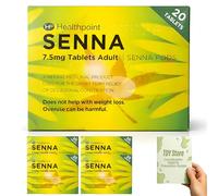 Senna Constipation Relief 7.5mg Tablets Adult - TDY Bundle Including Constipation Relielf & Prevention Guides + Stool Chart & Recording - for Adult Use - Standard Pack Contains 20 Tablets