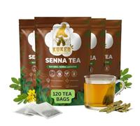Senna Tea Bags 4-Pack (120 Sachets) | Premium Senna Leaf Herbal Tea | Gentle Cleanse & Digestive Support | Caffeine-Free | Non-Bleached Bags | Resealable Aluminum Zip-Lock Pouches (4 × 30 Day Supply)