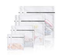 Senndio 8Pcs Mesh Laundry Bags, with 4 Size(2S+2M+2L+2XL) Washing Bags, White Delicates Laundry Bag Rust-Proof Zipper, Ideal for Lingerie, Socks, Underwear & More