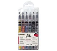 Sennelier Brush Pen, Synthetic, Iridescent, Set of 6