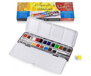 Sennelier Extra-fine Watercolours 12 half pans + 6 gratis