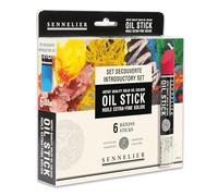 Sennelier Oil Bar Set of 6 x 38ml Sticks | Artist quality oil sticks, direct application to canvas, metal, paper, wood, 6 colours included