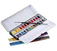Sennelier L'Aquarelle Artists Watercolour 24 Half Pan Metal Box Set