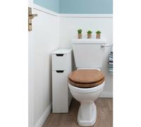 Sennen Super Slim Bathroom Storage Cabinet, Small White Wooden Organiser