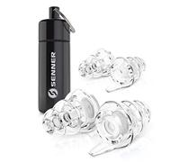 SENNER MusicPro - Reusable Hearing Protection Earplugs for Concert, Festival, Music and Club with Aluminium Container, Especially Light Ear Protectors to wear (tall black box transparent filter)