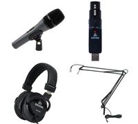 Sennheiser e 845s + USB Converter, Headphones and Broadcast Arm