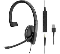Sennheiser SC 135 USB (508316) - Monaural headset for professionals with HD stereo sound, noise-canceling microphone and USB connection - Black, adjustable