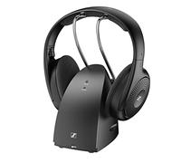 Sennheiser RS 120-W On-Ear Wireless Headphones for Crystal-clear TV Listening with 3 Sound Modes, Lightweight Design, Easy Volume Control, 60 m Range and Convenient Transmitter/Charger Combo - Black