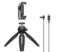 Sennheiser XS Lav USB-C Mobile Kit | Omnidirectional Clip-On Lav Mic with Smartphone Clamp & Manfrotto PIXI Mini Tripod | USB-C Connector & 2M Cable Included | Black (509259)
