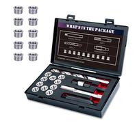 SENNMONN M12X1.5X9.2MM Thread Repair Kit with Insert HSS Drill, Tap, Counterbore, Installation Driver, Metric, 10PCS Stainless Steel Insert M12X1.5X9.2MM