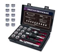SENNMONN M14X1.5 Thread Repair Kit with Insert HSS Drill, Tap, Counterbore, Installation Driver, Metric, 10PCS Stainless Steel Insert M14X1.5X 9.4MM