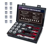 SENNMONN M14X1.5 Thread Repair Kit with Insert HSS Drill, Tap, Counterbore, Installation Driver, Tap Guides, Metric, 10PCS Stainless Steel Insert M14X1.5X17.8MM
