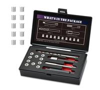 SENNMONN M5X0.8X7.6MM Thread Repair Kit with Insert HSS Drill, Tap, Counterbore, Installation Driver, Metric, 10PCS Stainless Steel Insert M5X0.8X7.6MM
