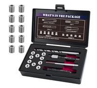 SENNMONN M6X1.0 Thread Repair Kit with 9.4mm Insert HSS Drill, Tap, Installation Driver, Counterbore, Stainless Steel Insert M6X1.0X9.4mmX10 PCS
