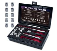 SENNMONN M7x1.0X10MM Thread Repair Kit with Insert HSS Drill, Tap, Counterbore, Installation Driver, Metric, 10PCS Stainless Steel Insert M7x1.0X10MM