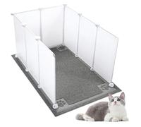 SENNOR Cat Litter Box Enclosure Splash Guard Extra Large 29.8L × 20.3W x 16.5H inch Easy Clean,NOT Included in Stainless Steel Litter Box,Metal Litter Scoop and Cat Litter Mat (With Litter Mat)