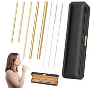 SENNOR Vocal Straw Set for Singing Training - 3 Sizes Stainless Steel SOVT Tool with Gift Box - Professional Voice Warm Up & Recovery Support for Singers, Speakers & Performers (Golden)