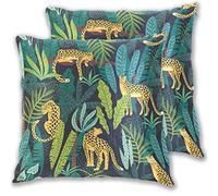 SENNSEE Jungle Animal Leopard Decorative Pillow Covers Cotton Velvet Cushion Covers 20x20 inch Set of 2 Square Pillowcase for Home Couch