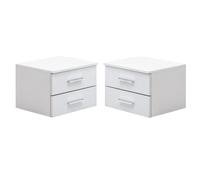 senoia set of 2 high gloss bedside cabinets in white
