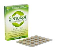 Senokot 7.5mg 20 Tablets - Natural Senna Fruit Laxative for Constipation Relief, Constipation Relief for Adults, Dual Action Laxative, Double Action Constipation Relief, Effective Overnight