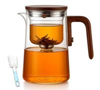 Senomi Infusion Glass Pot, Magnetic Tea Pot with Infusers, Tea Pot with Infusers for Loose Tea & Blooming Tea (800ml/28Oz)
