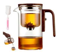 Senomi Infusion Glass Pot,Magnetic Tea Pot with Infusers,Water Separation Glass Teapot with Wooden Handle with Filter,One-Click Tea Drinking Easy Separation,for Home,Office