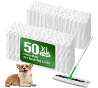 Senowi Heavy Duty Dry Sweeping Cloths Compatible with Swiffer Sweeper XL Mop, Sweeper X-Large Dry Cloth Refills for Floor Mopping and Cleaning, Disposable Pet Dry Pads Refills, 50 Count