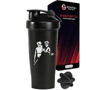 Senpai Designs Anime Shaker Bottle - 20 Ounce - Shaker Bottle with Shaker Ball - Nutrient Shake - Protein Shake, Meal Prep & Replacement - Gym Workout Bottle - Anime (Black)