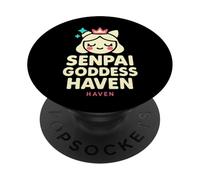 Senpai Goddess Haven Cute Badge Design PopSockets Adhesive PopGrip