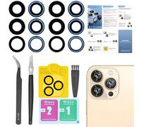 Senpinkboo 2 Pack Back Rear Camera Lens Glass Replacement for iPhone 12 Pro with Pre-Installed Adhesive, Include Repair Tool Set+ Installation Manual+ Camera Lens Protector