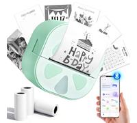 Senprity Sticker Printer,Mini Printer,Portable Mini Thermal Printer for Study Sticker Maker for Kids Bluetooth Portable Mini Printer with 3 Rolls Compatible with iPhone Android for Study DIY Photos