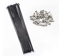 SENQI Bicycle Steel/Stainless Steel Spokes 80mm-297mm with Copper Cap 36pcs(268mm/Black)