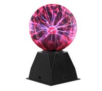 SENQIU 6 Inch Magic Plasma Ball, Red Light Plasma Lamp with Touch and Sound Sensitive, Retro Glass Lightning Sphere, Science Toys for Kids, Magic Light for Decorations Home Party Bedroom