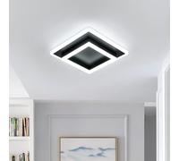SENQIU LED Ceiling Light, 30W 3375LM Black Square Acrylic Ceiling Lamp, Simple Modern Lighting Fixtures for Bedroom Living Room Kitchen Hallway Office Aisle, Cold White 6500K, 30CM