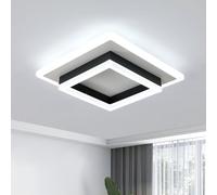 SENQIU LED Ceiling Light 30W, 3375LM Modern Square Ceiling Lamp | Black LED Ceiling Lights for Bedroom, Kitchen Hallway, Office, Living Room, Cold White 6500K, 30CM