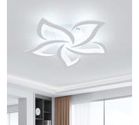SENQIU Mordern LED Ceiling Light, 60W 6750LM White LED Ceiling Lamp, 6500K Cool White, 5 Heads Petals Acrylic Chandelier for Living Room, Bedroom, Dining Room, Kitchen