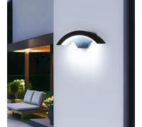 SENQIU Outdoor Wall Lights, Outside Wall Light LED Black, IP65 Waterproof Porch Front Door Light Lamp, Modern Lighting Exterior for Entrance Garden Terraces Garage Driveways, 6500K Cold White