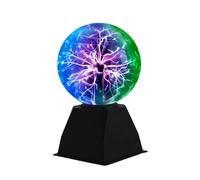 SENQIU Plasma Ball, 6 Inch Touch and Sound Sensitive Magic Glass Plasma Lamp, Three Colors Electric Lightning Ball, USB Scientific Nebula Ball for Kids Room, Gift, Party Decoration, Home