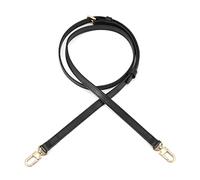 Senral Black Handbag Strap Replacement Adjustable Leather Strap with Gold Clip for Small Size Bag Crossbody Bag Briefcase Messenger Bag Shoulder Bag Purse Making