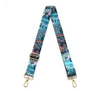 Senral Wide Purse Straps Replacement Crossbody Striped Straps Replacement Shoulder Strap with Gold Bucket (Peacock Green)