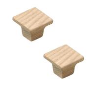 SENRISE 1 Pack 40mm Square Cabinet Door Handles, Ash Wooden Door Knobs Cabinet Drawer Pulls Single-Hole Wardrobe Knobs Wooden Door for Dressers and Bathroom Cabinets, Kitchen Cabinets and Living Room