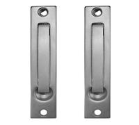 SENRISE 2 Pack Pocket Pull Handle, Stainless Steel Sliding Door Pulls Recessed Flush Edge Handle for Bathroom Kitchen Cabinet Closet (Mirror Gray)
