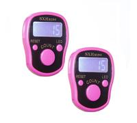 SENRISE 2 Pcs Finger Counter, Handheld Digital Row Counter with LED Light, Mini Hand Tally Counter for Golf, Recording (Random Color)