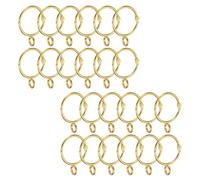 SENRISE 24Pcs Gold Curtain Rings Iron Rustproof for Window Shower Rods