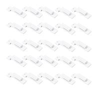 SENRISE 25Pcs Slatwall Utility Notch Hook Metal Slat Wall Display Hangers Pegboard Accessories for Commercial Shop, Show, Workshops, Photo Frame Painting Arts (White)