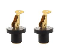 SENRISE 2PCS Brass Drain Plug, 5/8 Inch Compression Drain Plugs, Marine Yacht Screw Type Boat Drains Plugs For Boat Marine Sinks Beams Baitwells